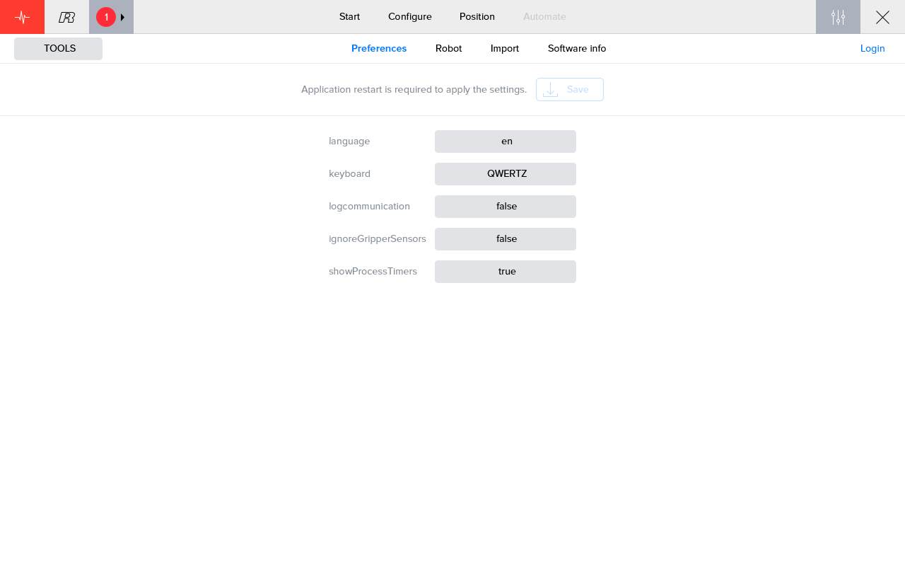 Ipc openSoftware Settings preferences