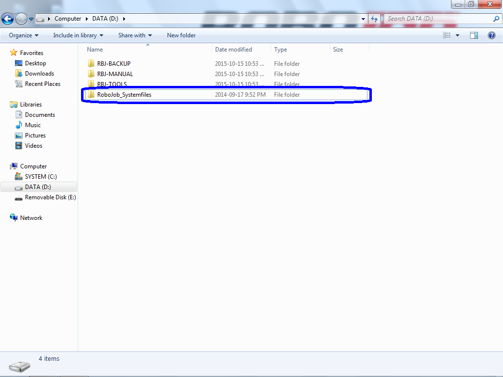 ipc W7MillA desktop explorer dDrive shortcut robojobSystemfiles