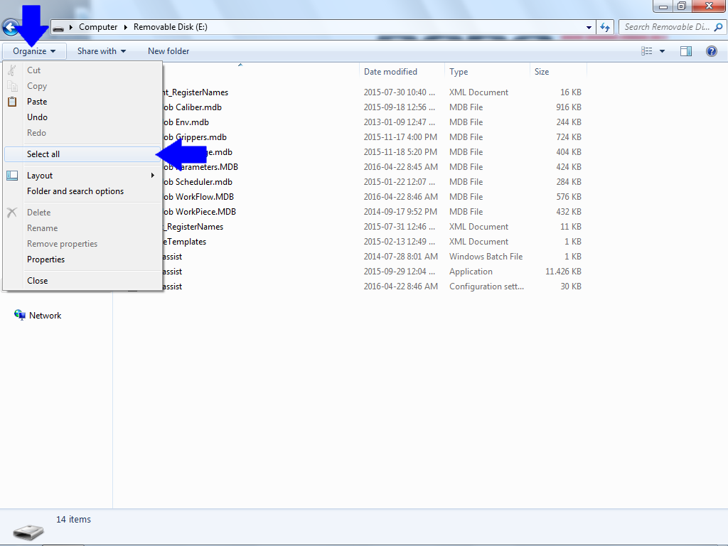 ipc W7TA desktop explorer usbDrive action selectFiles