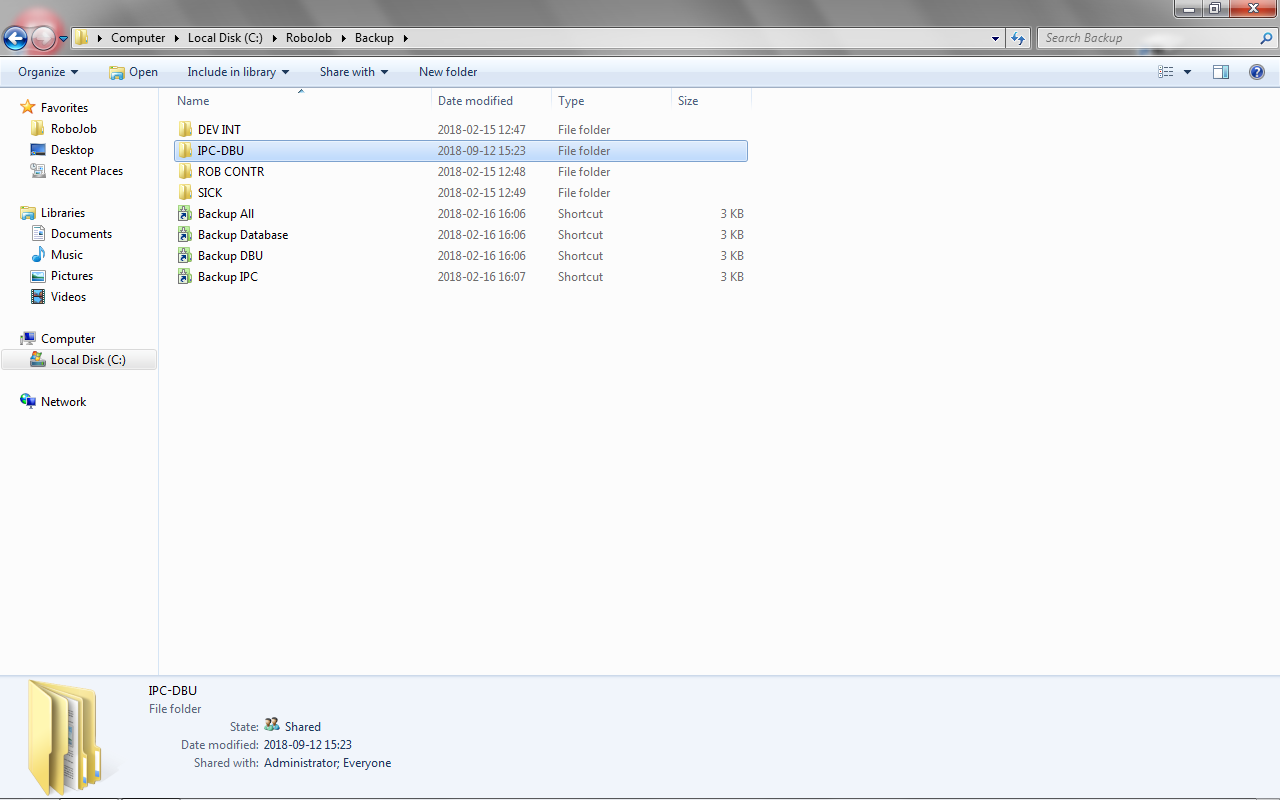 ipc desktop explorer c robjob backup folder ipcDbu