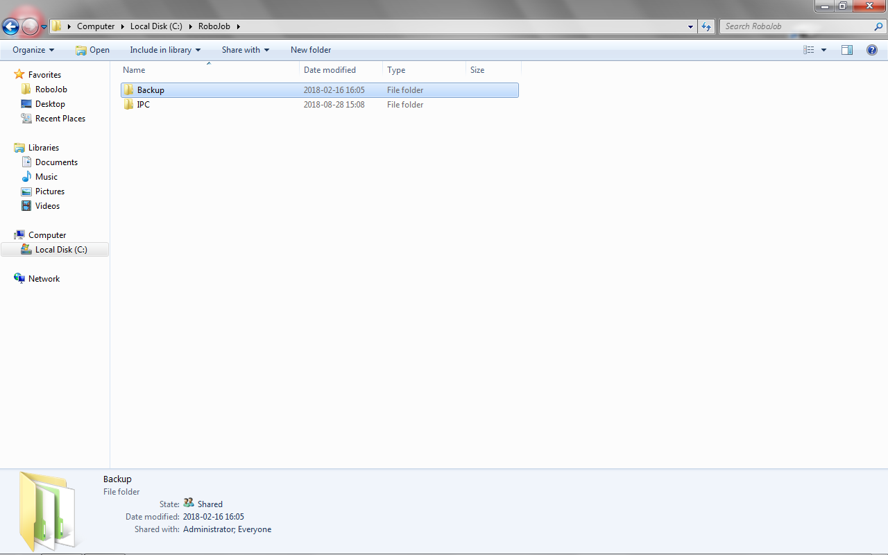 ipc desktop explorer c robojob folder backup v2