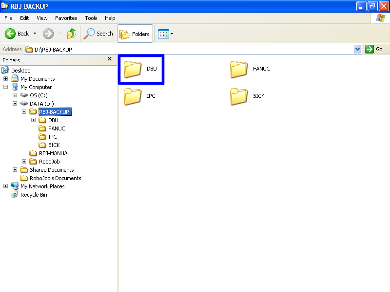 ipc wXPTA desktop explorer dDrive rbjBackup folder DBU
