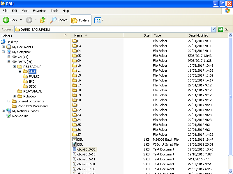 ipc wXPTA desktop explorer dDrive rbjBackup DBU content