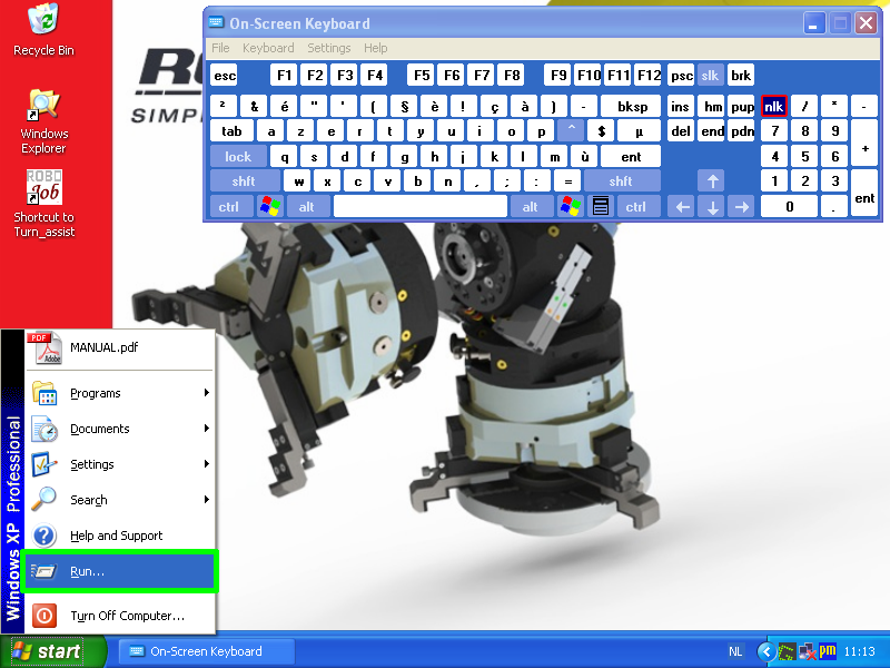 ipc wXP startMenu schortcut run