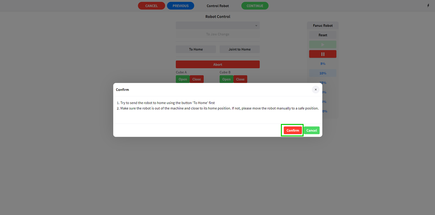 jobcontrol robot jointToHome confirm