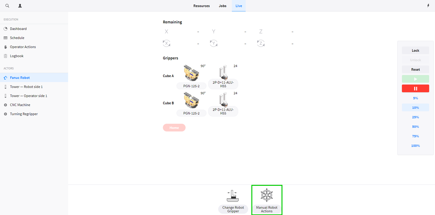 jobcontrol robot manualActionsSelect