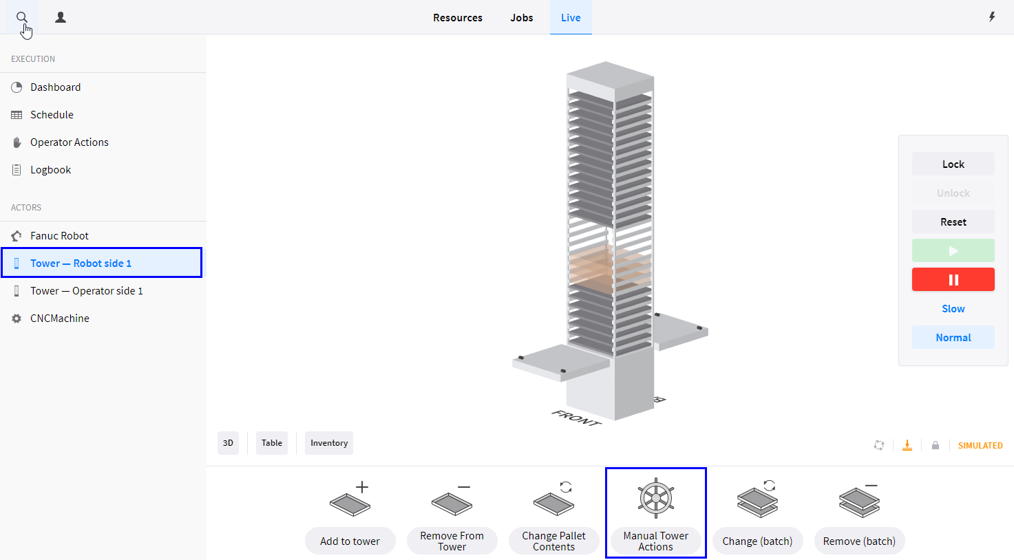 jobcontrol tower manualActions