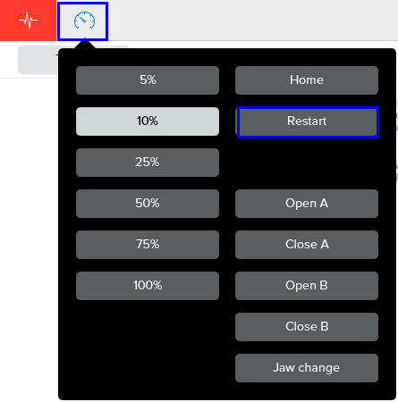 multiAssist robotMenu button restart