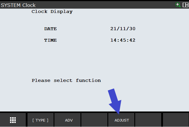 robot screen DateAndTime arrow