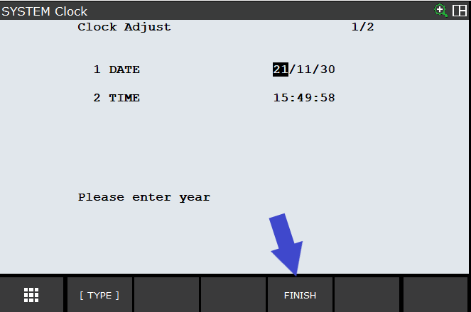 robot screen DateAndTime finish