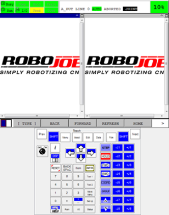 teachPendant display doubleActivated