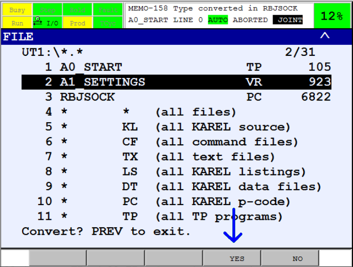 teachPendant menu 7file convertYes