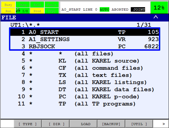 teachPendant menu 7file selectFiles