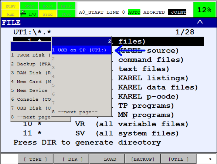 teachPendant menu 7file USB