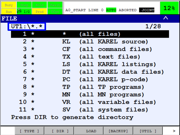 teachPendant menu 7file UT1