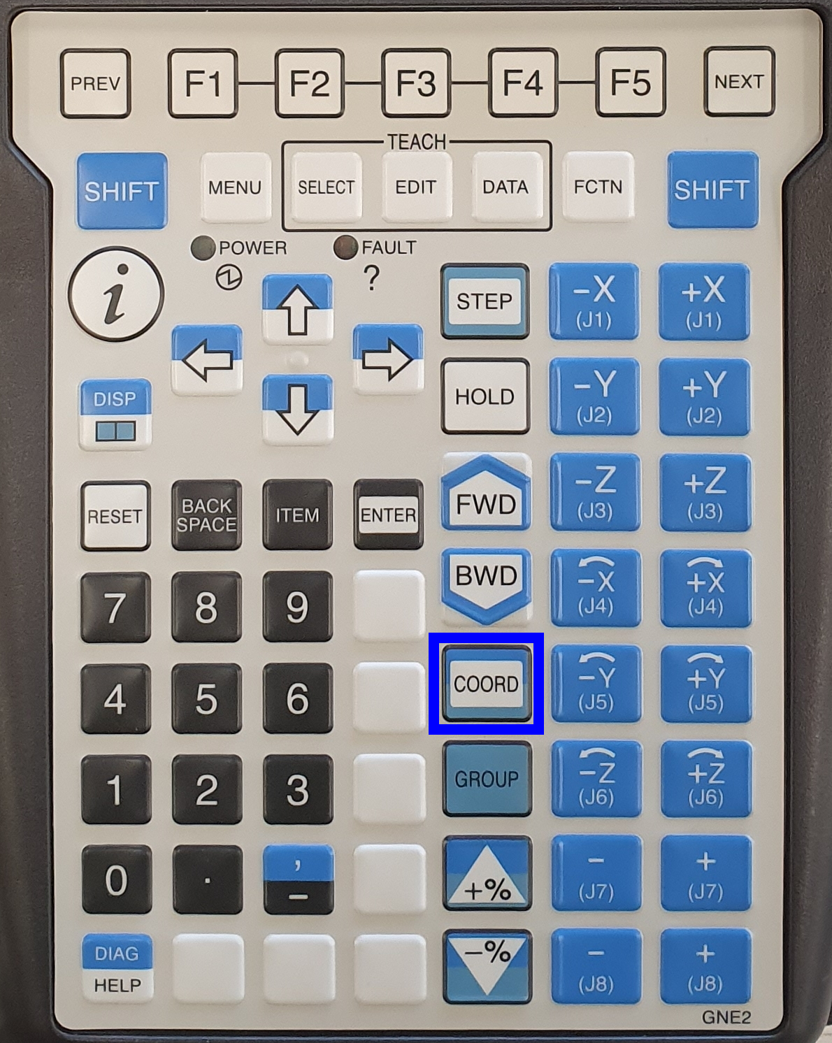 teachPendant operation button coord