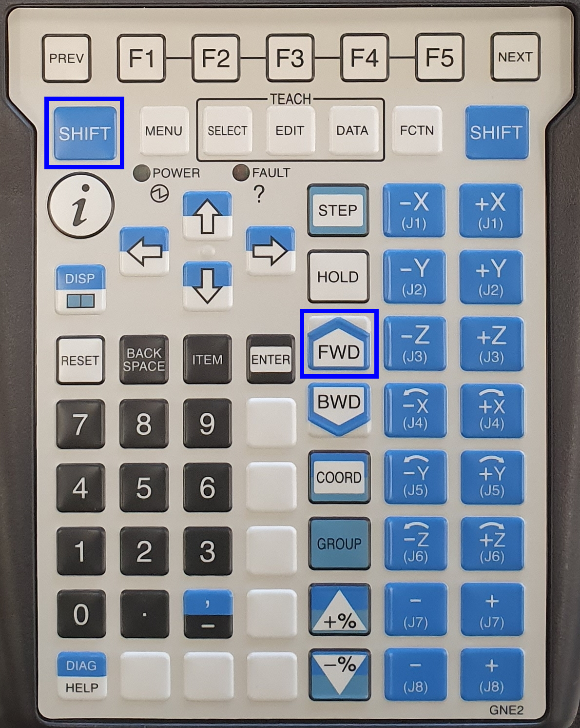teachPendant operation button shiftFwd