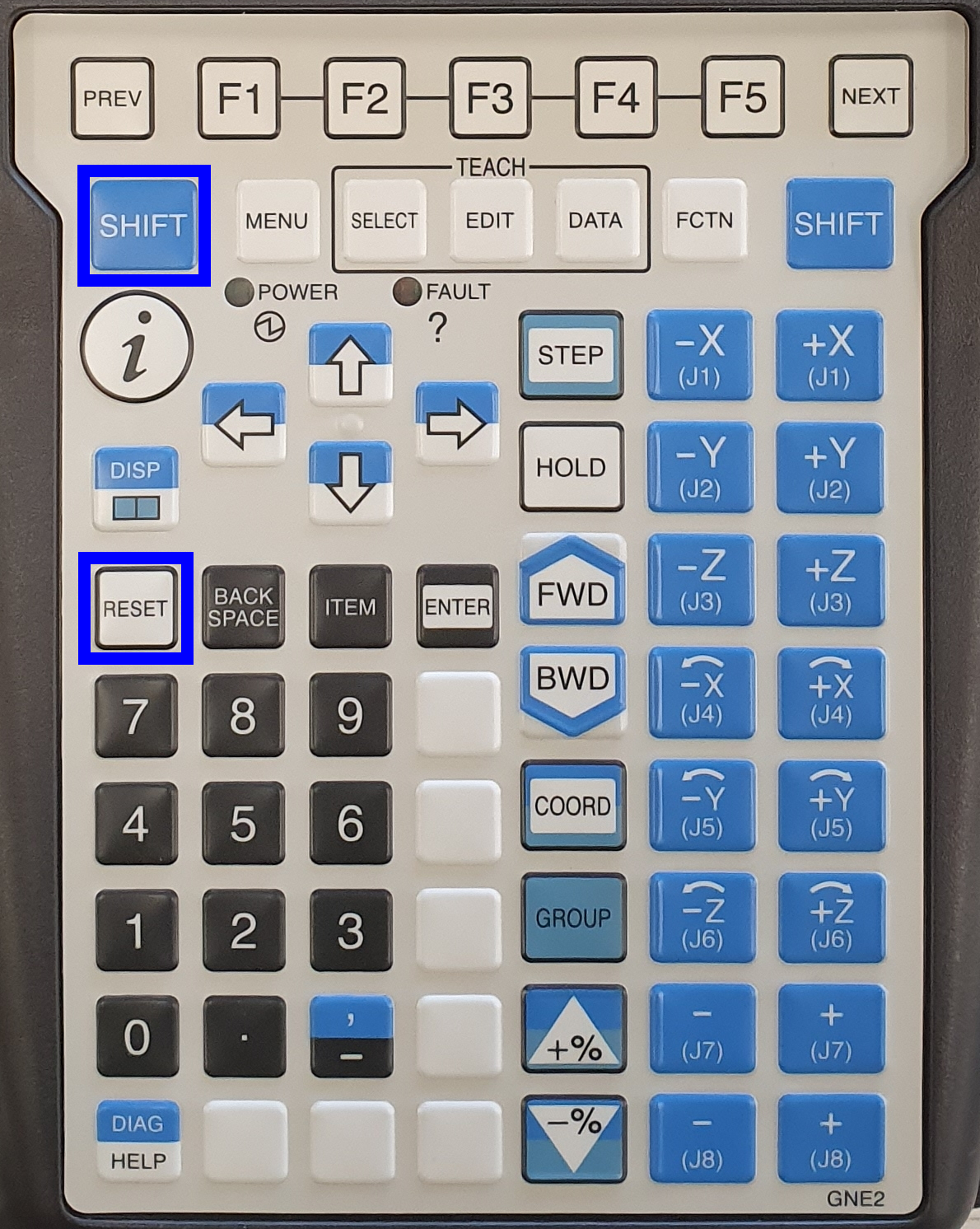 teachPendant operation button shiftReset