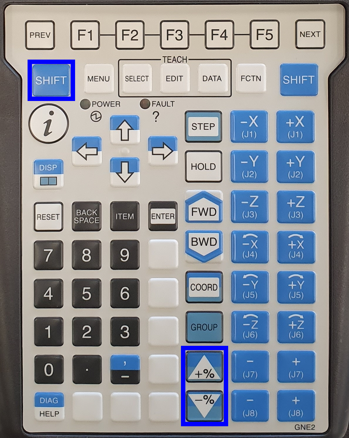 teachPendant operation button shiftSpeed