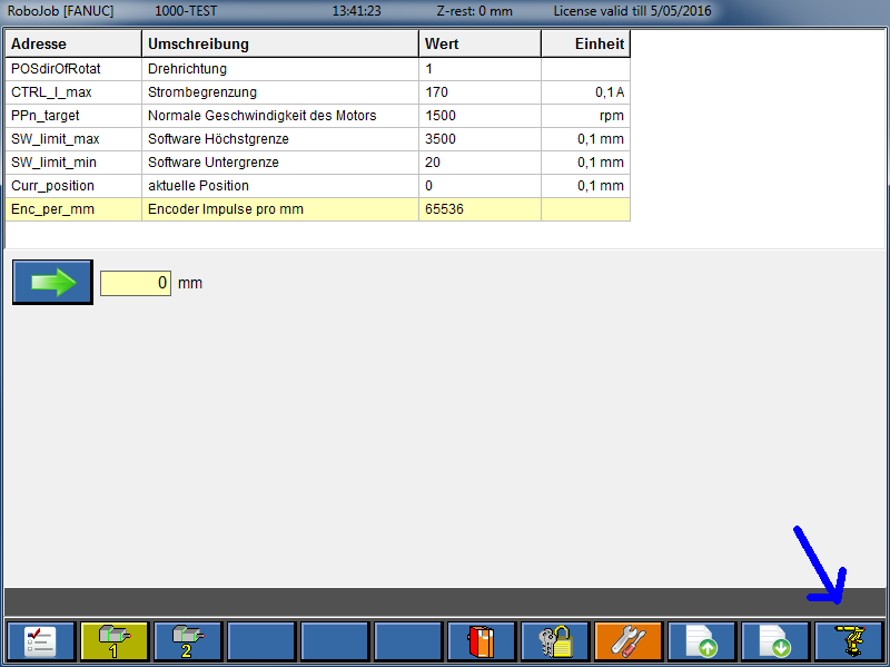 turnAssist main settings button robot