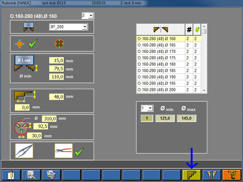 turnAssist main settings robot 3pointJaws button 3pointJaws